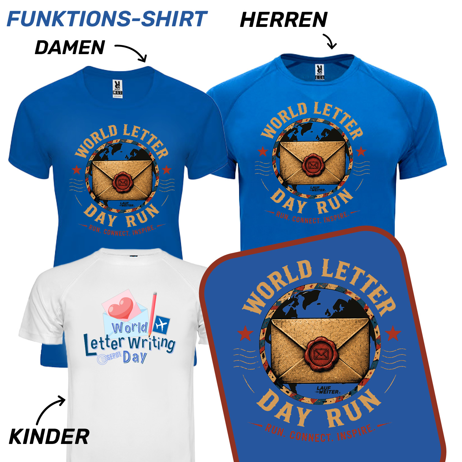 LAUF WEITER World Letter Day Run T-Shirts