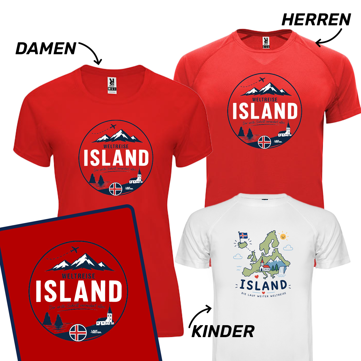 LAUF WEITER Island T-Shirts