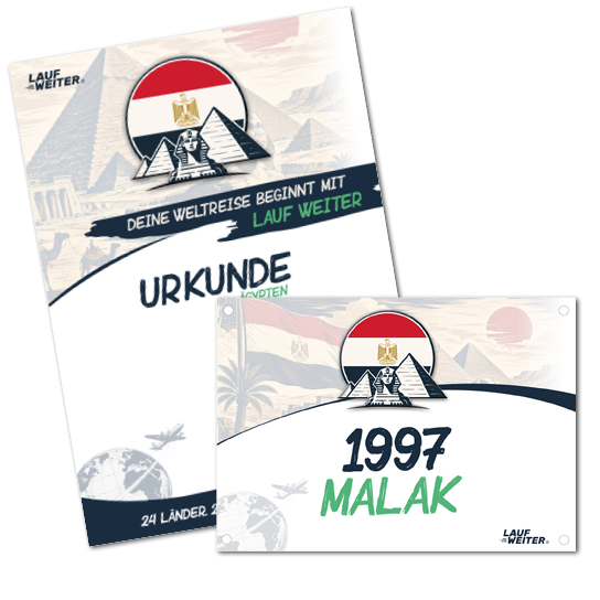 LAUF WEITER &Auml;gypten Startnummer & Urkunde