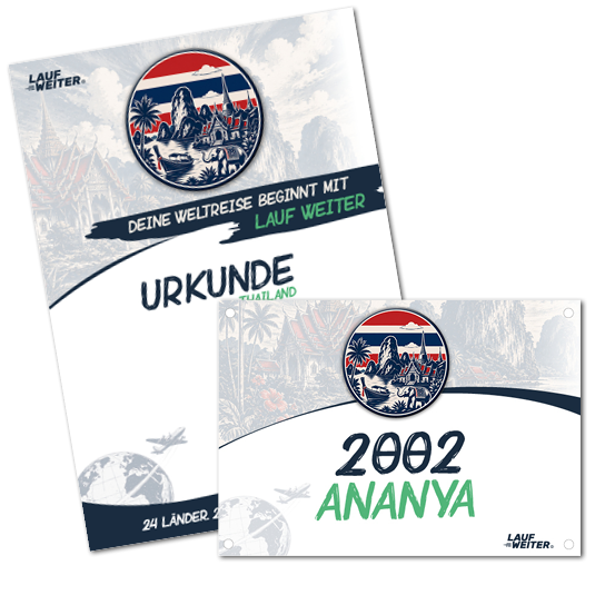 LAUF WEITER Thailand Startnummer & Urkunde