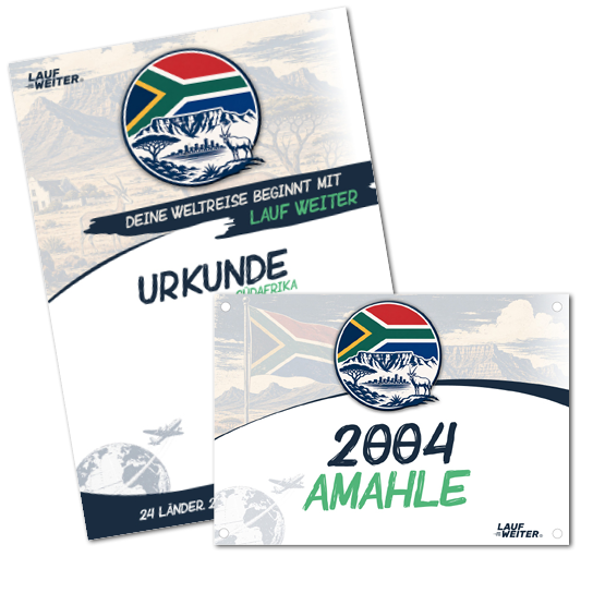 LAUF WEITER S&uuml;dafrika Startnummer & Urkunde