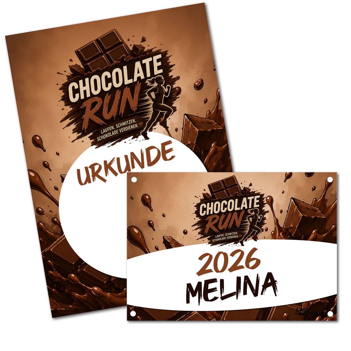 LAUF WEITER Chocolate Run Startnummer & Urkunde