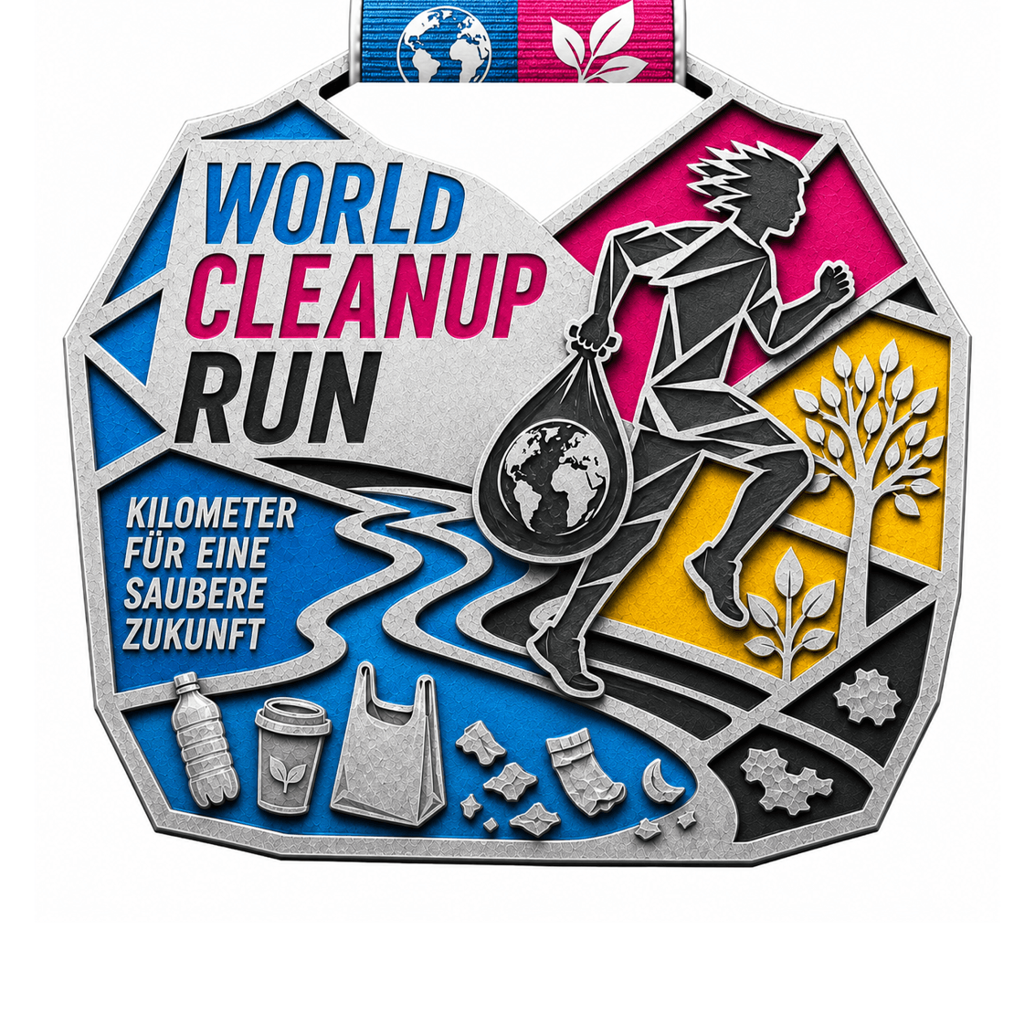 LAUF WEITER World Cleanup Run Medaille