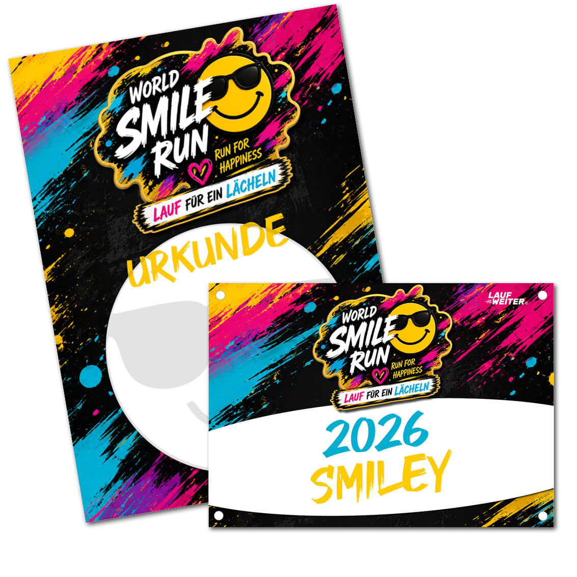 LAUF WEITER Smile Run Startnummer & Urkunde