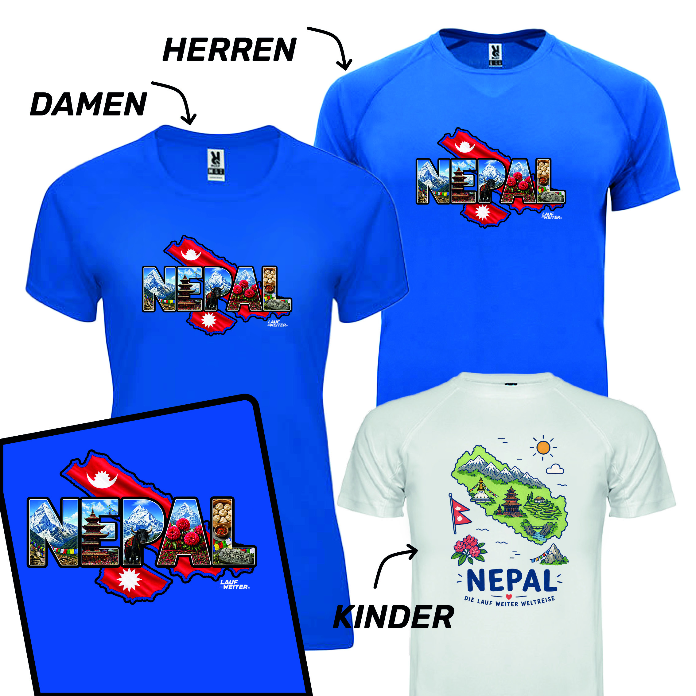 LAUF WEITER Nepal T-Shirts