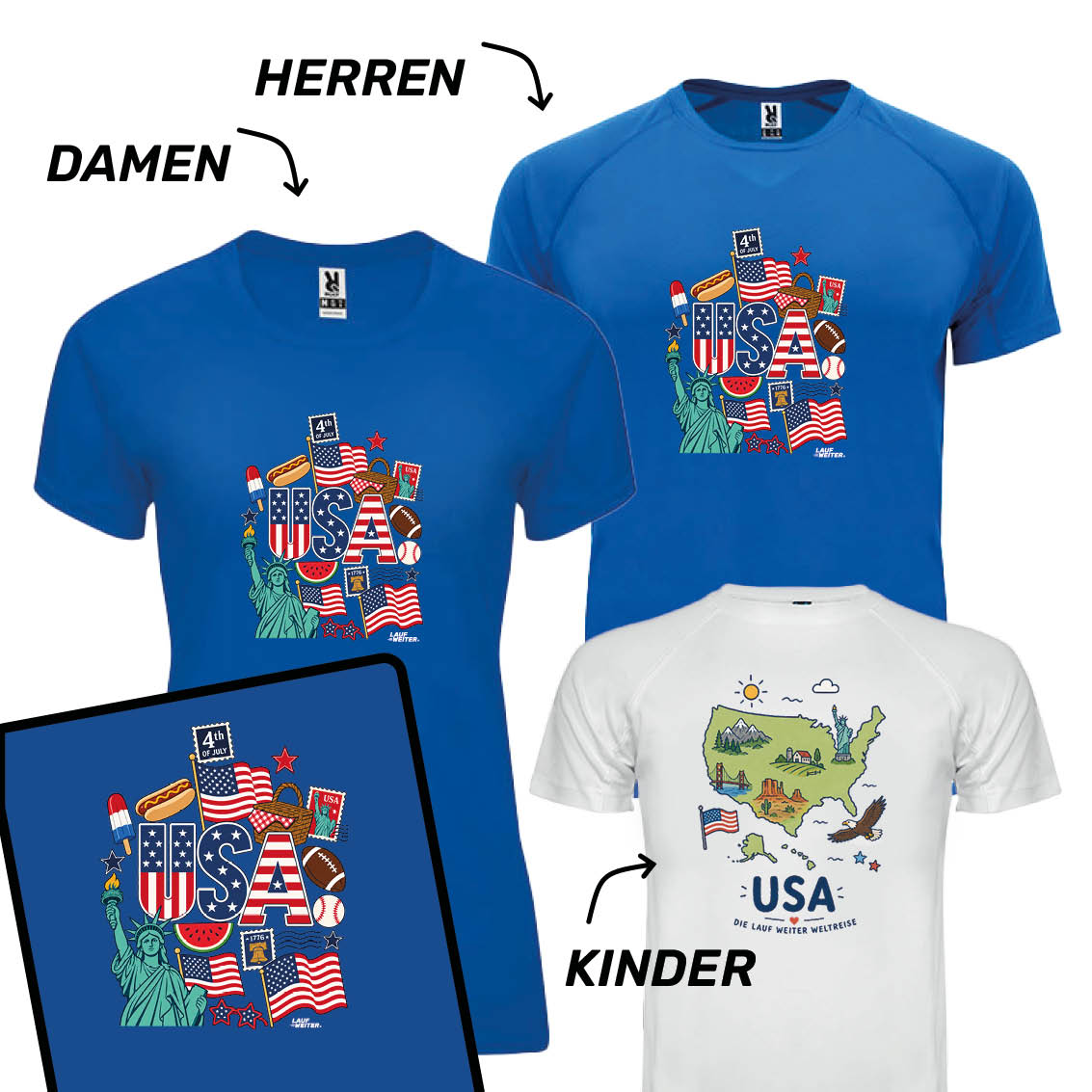LAUF WEITER USA T-Shirts
