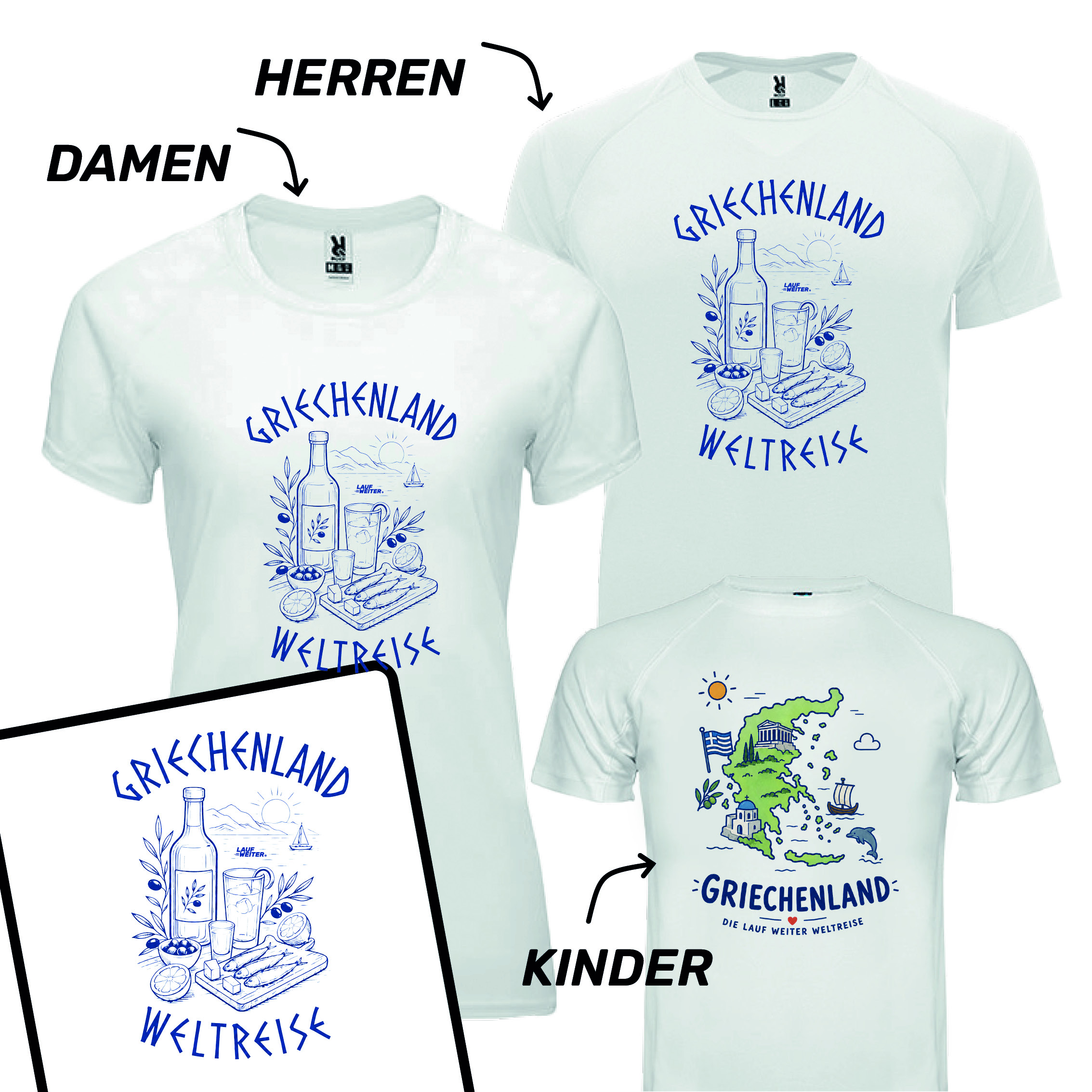 LAUF WEITER Griechenland T-Shirts