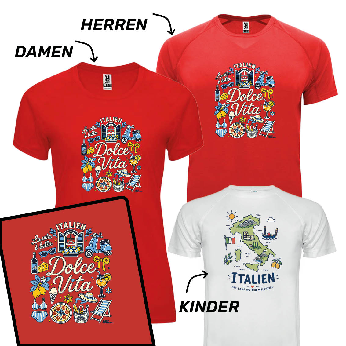 LAUF WEITER Italien T-Shirts