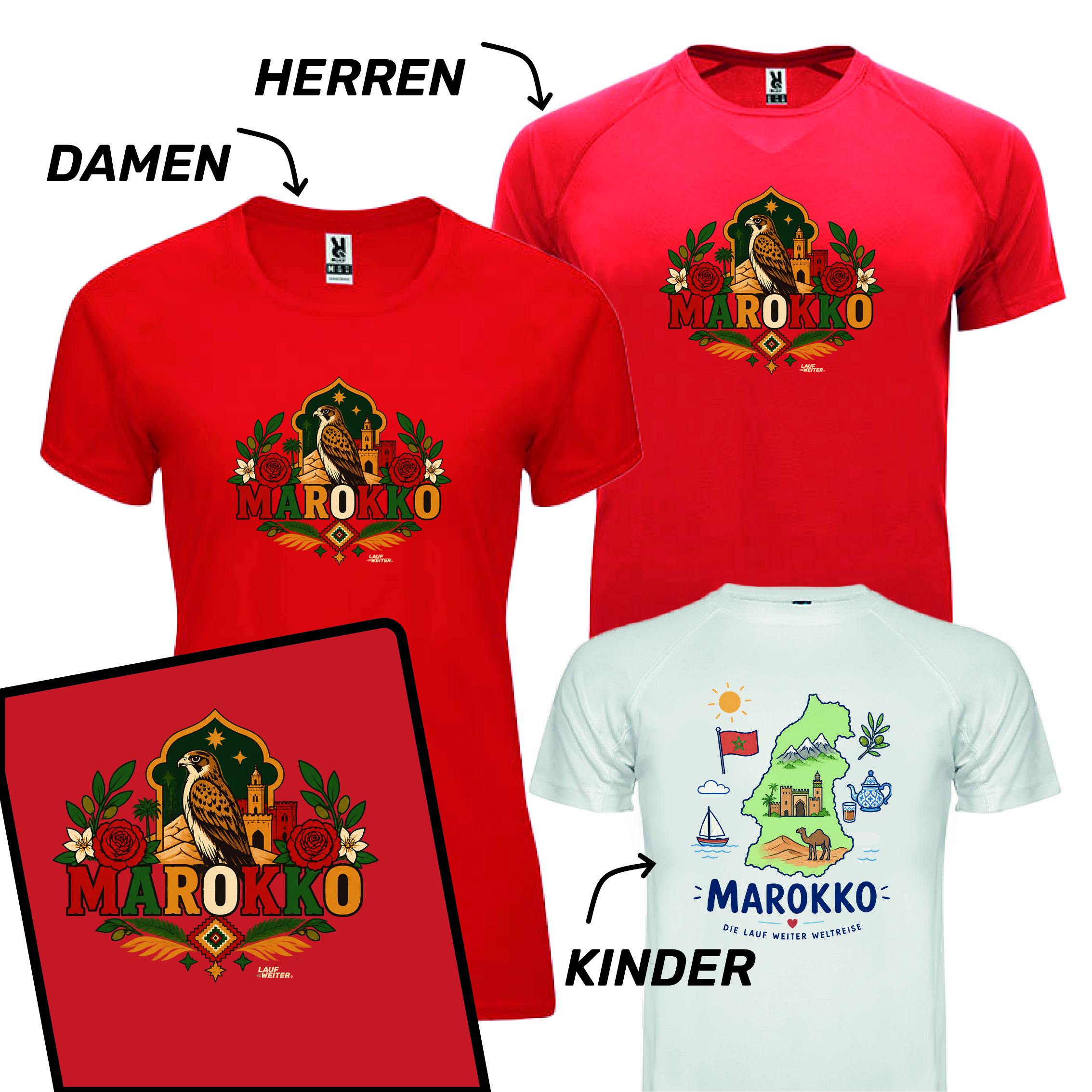 LAUF WEITER Marokko T-Shirts