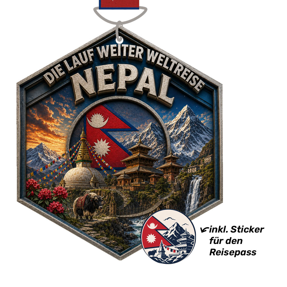 LAUF WEITER Nepal Medaille