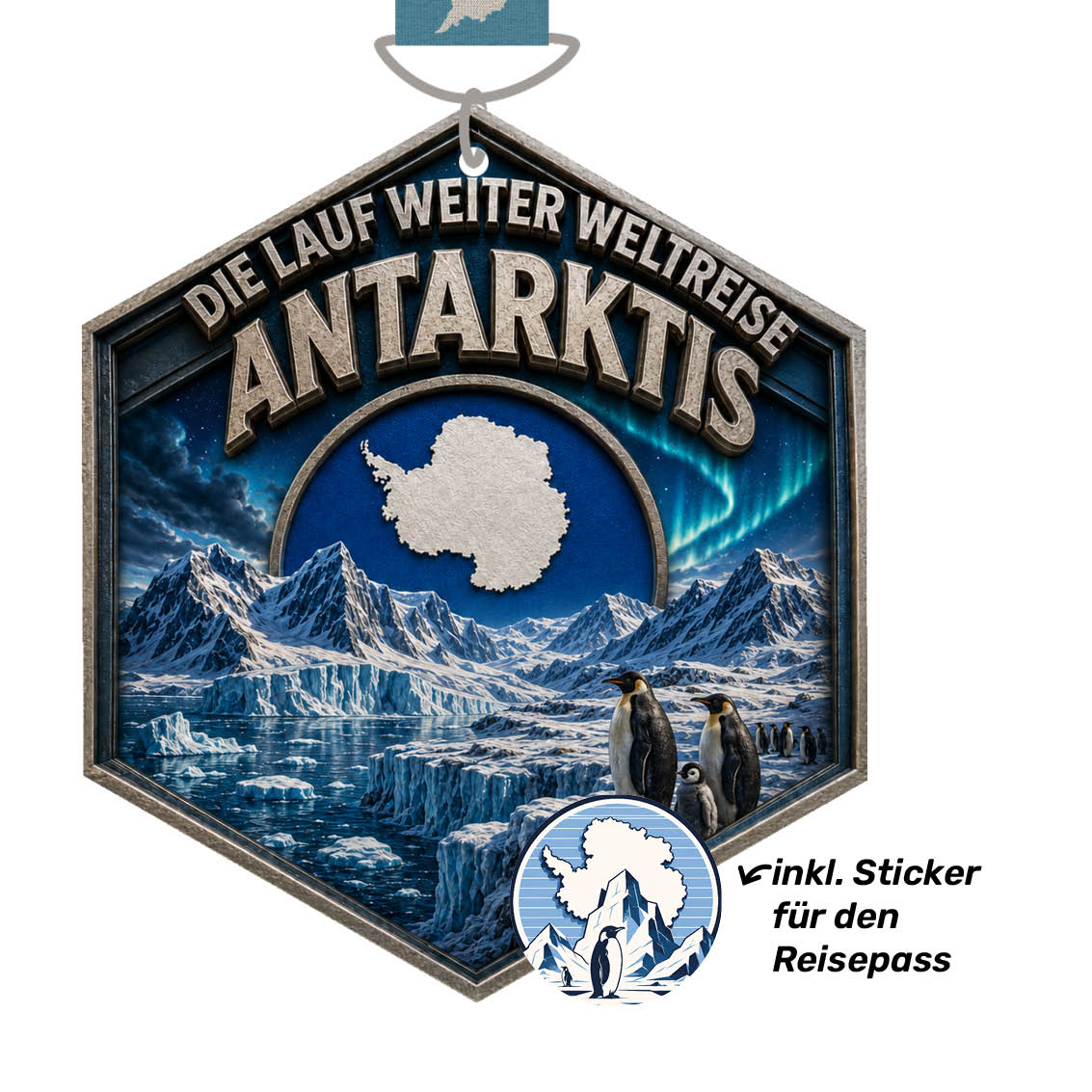 LAUF WEITER Antarktis Medaille