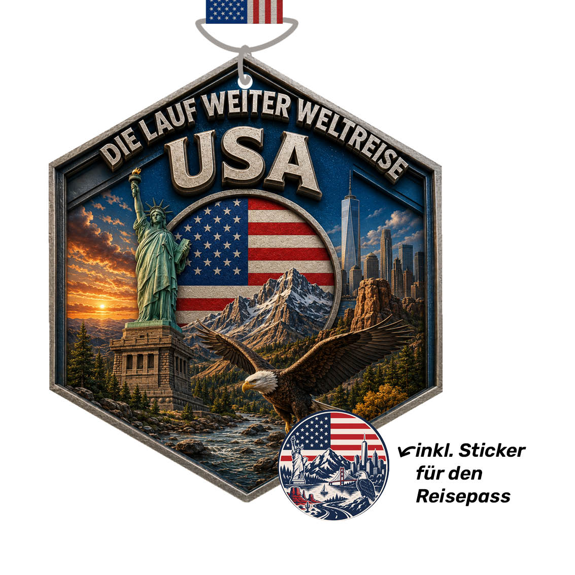 LAUF WEITER USA Medaille