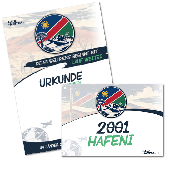 LAUF WEITER Namibia Startnummer & Urkunde