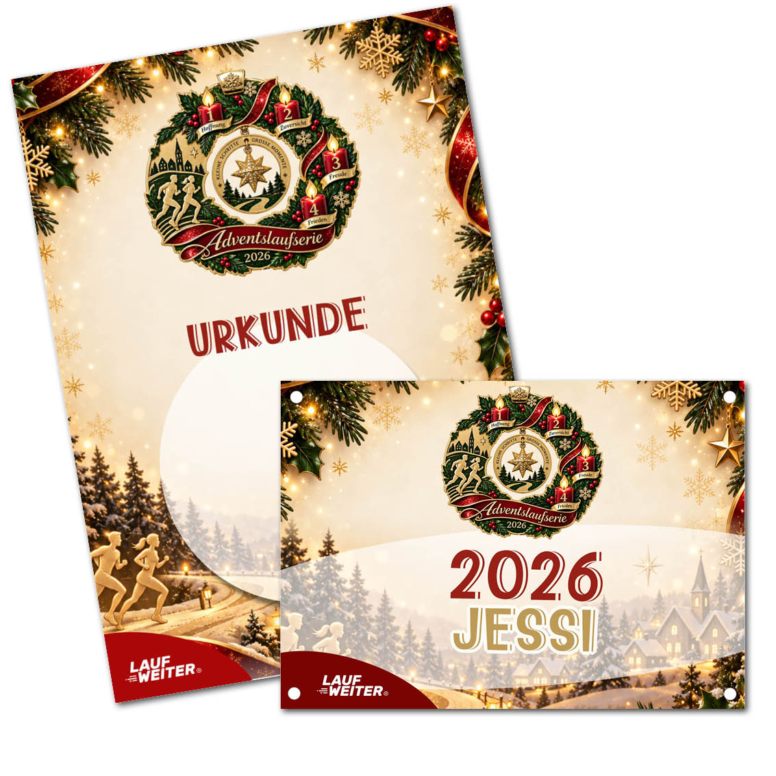 LAUF WEITER Adventslauf Serie'26 Startnummer & Urkunde