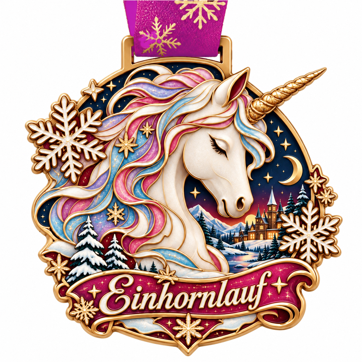 LAUF WEITER Einhorn Lauf Medaille