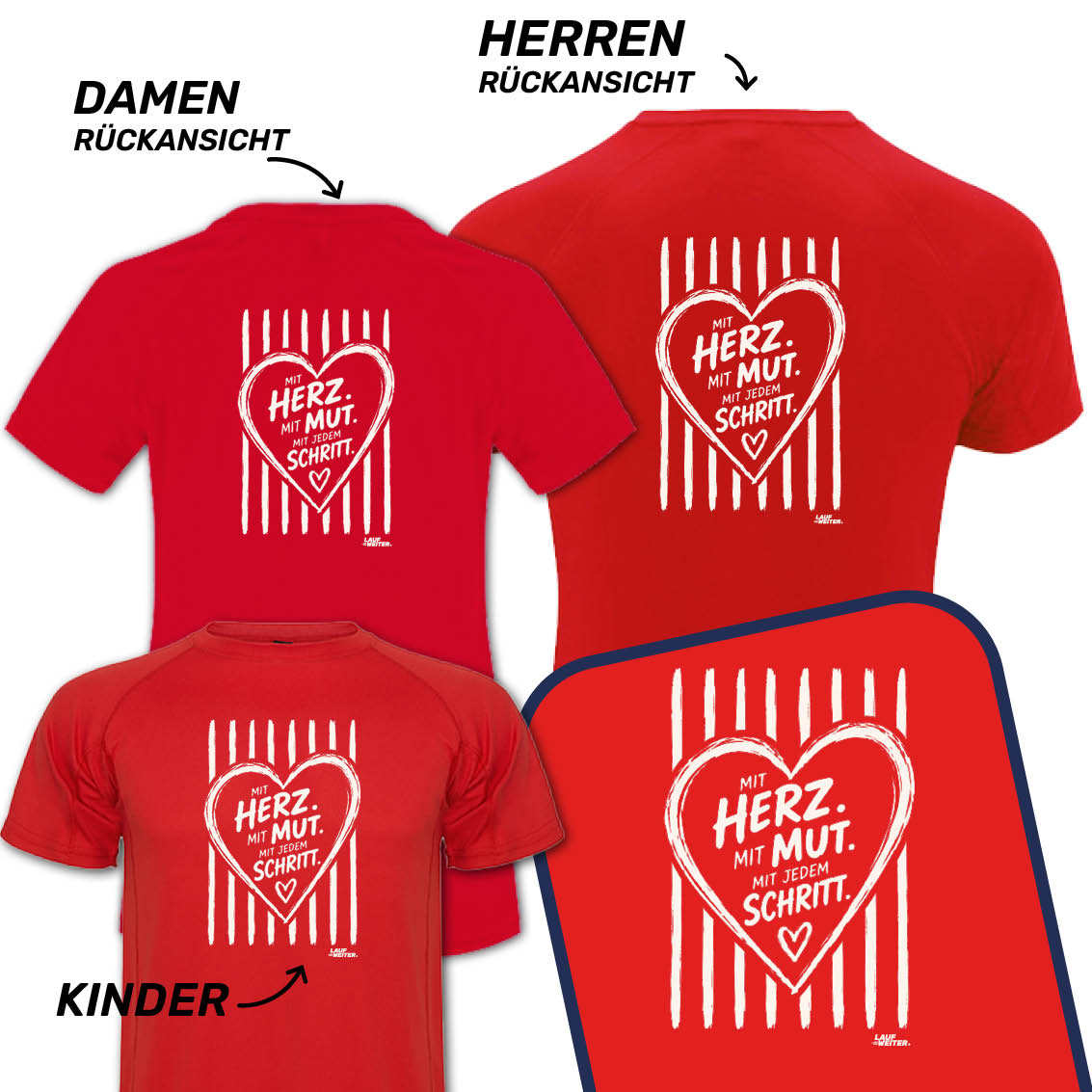 LAUF WEITER Herzwerkstatt Spendenlauf T-Shirts