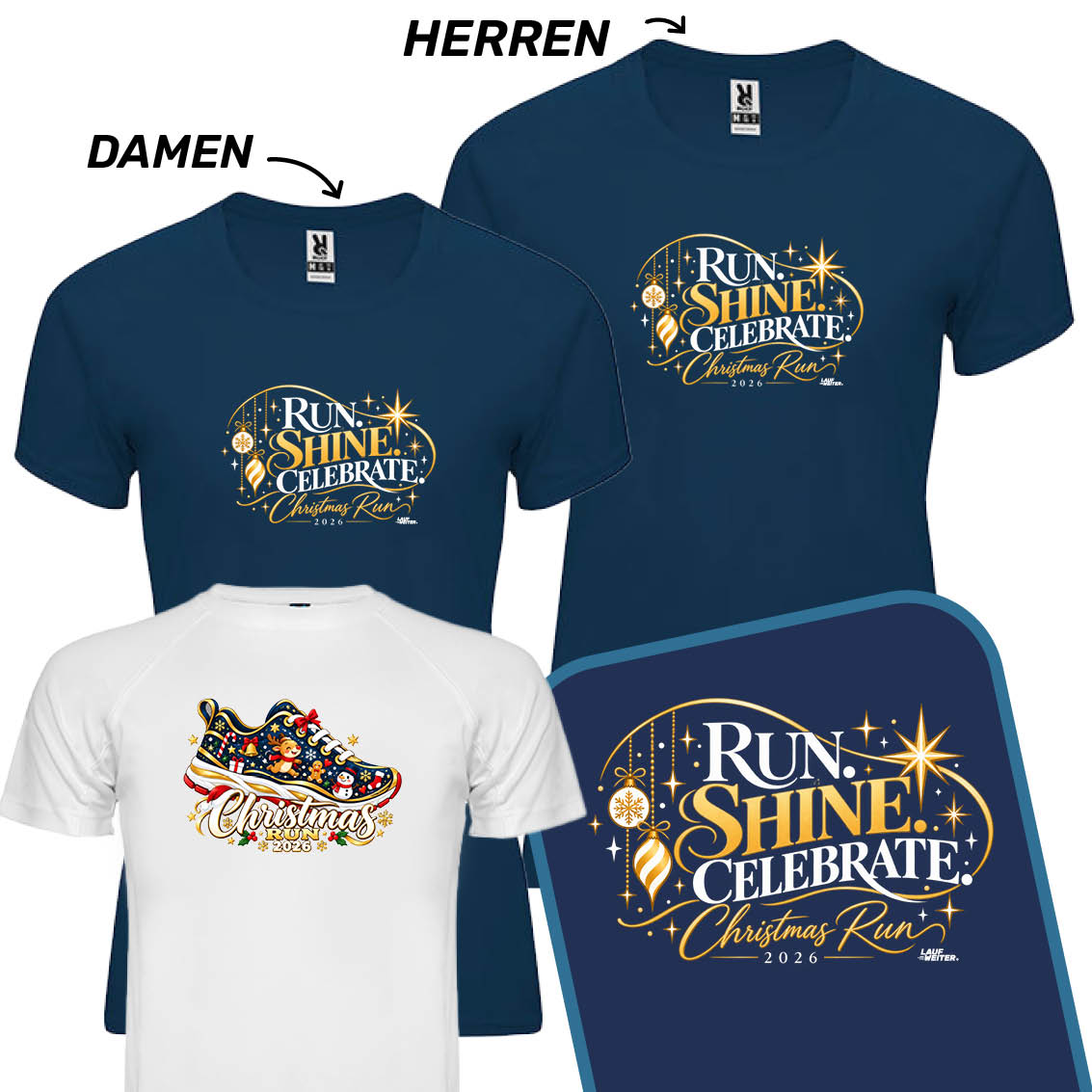 LAUF WEITER Christmas Run 2026 T-Shirts